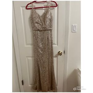 Gold Sequin Bridesmaid Dress